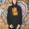 Ginger Tabby Cat Reading Book Glasses Retro Illustration Men Hoodie Ginger Tabby Cat Reading Book Glasses Retro Illustration Men Hoodie