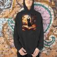 Halloween Cat Reading Books Spooky Cat Reader Teachers Men Hoodie Halloween Cat Reading Books Spooky Cat Reader Teachers Men Hoodie