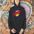 KAPOW Action Super Hero Retro Comic Book Bubble Superhero Men Hoodie