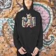 Llama Reading Book Reader Bookworm Alpaca Lover Men Hoodie