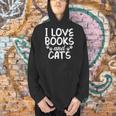 I Love Books And Cats Book Lover Men Hoodie I Love Books And Cats Book Lover Men Hoodie