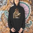 Monkey Reading Book Writing Journal Book Lover Writer Men Hoodie