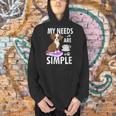 My Needs Are Simple Dog Coffee Books Humor Men Hoodie