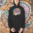 Open Book With Colorful Hibiscus Flowers Bloom Men Hoodie