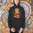 Owl Reading Book Graphic Owl With Book Floral Men Hoodie Owl Reading Book Graphic Owl With Book Floral Men Hoodie