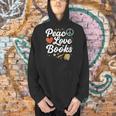 Peace Love Books Cute Retro Reading Graphic Men Hoodie