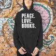 Peace Love Read Books Book Lover n Girls Reading Teacher Men Hoodie