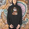 Penguin Reading Book Graphic Penguin With Book Floral Men Hoodie Penguin Reading Book Graphic Penguin With Book Floral Men Hoodie
