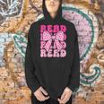 Pink Leopard Read Coquette Bow Girls Retro Groovy Reading Men Hoodie