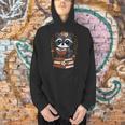 Racoon Reading Book Graphic Racoon With Book Floral Men Hoodie Racoon Reading Book Graphic Racoon With Book Floral Men Hoodie