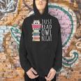Reading Book Bookworm Kawaii Library Just Read Owl Night Men Hoodie