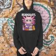 Readsalotl Axolotl Reading Book Bookworm Men Hoodie