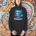 Readsolotl Blue Kawaii Axolotl Book Lover Reading Men Hoodie Readsolotl Blue Kawaii Axolotl Book Lover Reading Men Hoodie