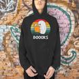 Retro Book Ghost Reading Halloween Teacher Men Women Men Hoodie