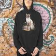 Siamese Cat Meezer Bookworm Flowers Book Reading Books Men Hoodie Siamese Cat Meezer Bookworm Flowers Book Reading Books Men Hoodie