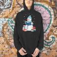 Snowman Reading Book Lover Librarian Reading Men Hoodie