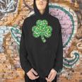 St Patricks Day Bookworm Shamrock Book Lover Men Hoodie
