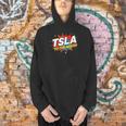 TSLA To The Moon Comic Book Style Splash Men Hoodie