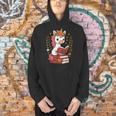 Unicorn Reading Book Graphic Unicorn With Book Floral Men Hoodie