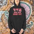 Valentine Day Book Read Your Heart Out Lovers Teacher Kids Men Hoodie