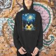 Van Gogh Starry Night Ghost Book Reading Camping Halloween Men Hoodie