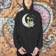 Women's Alien And Astronaut Reading On Moon Kids Sci Fi Book Men Hoodie Women's Alien And Astronaut Reading On Moon Kids Sci Fi Book Men Hoodie