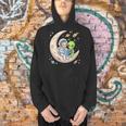 Women's Astronaut Reading Book With Alien Moon Space Astronomy Men Hoodie Women's Astronaut Reading Book With Alien Moon Space Astronomy Men Hoodie