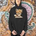 Women's Cute Fox Reading Book Lover Animal Graphic Baby Portrait Men Hoodie Women's Cute Fox Reading Book Lover Animal Graphic Baby Portrait Men Hoodie