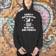 Women's Easily Distracted By Wolves And Books – Book & Wolf Lover Men Hoodie