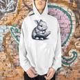 Adorable Reading Bunny Drawing For Book Lovers Philossophers Men Hoodie Adorable Reading Bunny Drawing For Book Lovers Philossophers Men Hoodie