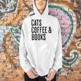 Cats Coffee And Books Men Hoodie