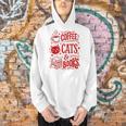 Coffee Cats And Books Lover Reading Men Hoodie