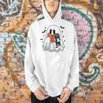 Cute Halloween Ghost Reading Book Men Hoodie