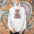 Cute Highland Cow Library Bookworm Librarian Books Reading Men Hoodie Cute Highland Cow Library Bookworm Librarian Books Reading Men Hoodie