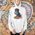 Dachshund Dog With Glasses Reading Book Librarian Men Hoodie Dachshund Dog With Glasses Reading Book Librarian Men Hoodie