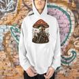 Floral Mushroom Skeleton Reading Books Gothic Humor Men Hoodie