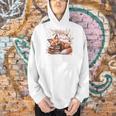 Fox And Book Lover Graphic For Women And Spring Pink Flower Men Hoodie