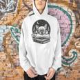 French Bulldog Reading Book Coffee Sky Glasses Men Hoodie