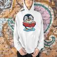 Kawaii Penguin In Cartoon Style With Book And Glasses Men Hoodie Kawaii Penguin In Cartoon Style With Book And Glasses Men Hoodie