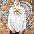 Leopard Gecko Sleeping Books Reading Geckos Men Hoodie
