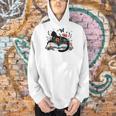Retro Cute Cat Floral Book Librarian Vintage Floral Cat Book Men Hoodie