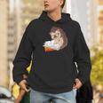 Cute Wildlife Forest Animal Bookworm Book Reading Hedgehog Men Hoodie Cute Wildlife Forest Animal Bookworm Book Reading Hedgehog Men Hoodie