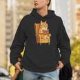 Ginger Tabby Cat Reading Book Glasses Retro Illustration Men Hoodie Ginger Tabby Cat Reading Book Glasses Retro Illustration Men Hoodie