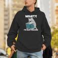 Grey Cat Reading Book Busy Doing Book Related Things Men Women Kids Men Hoodie