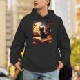 Halloween Cat Reading Books Spooky Cat Reader Teachers Men Hoodie Halloween Cat Reading Books Spooky Cat Reader Teachers Men Hoodie