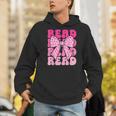 Pink Leopard Read Coquette Bow Girls Retro Groovy Reading Men Hoodie