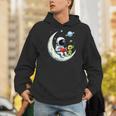 UFO Alien Astronaut Reading Book In Space Men Hoodie