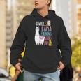 A Whole Llama Learning Going On Book Reading School Llama Men Hoodie