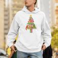 Books Christmas Tree Xmas Librarian Book Lovers Pajama Men Hoodie