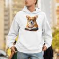 Cute Dog Corgi Reading Book Men Hoodie